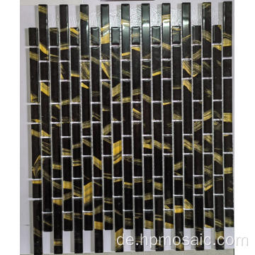 Schwarz gelbe Glas Mosaikfliesen für Küche